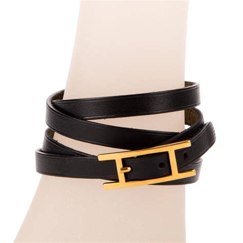 bracelet hapi hermes|hermes black leather bracelet.